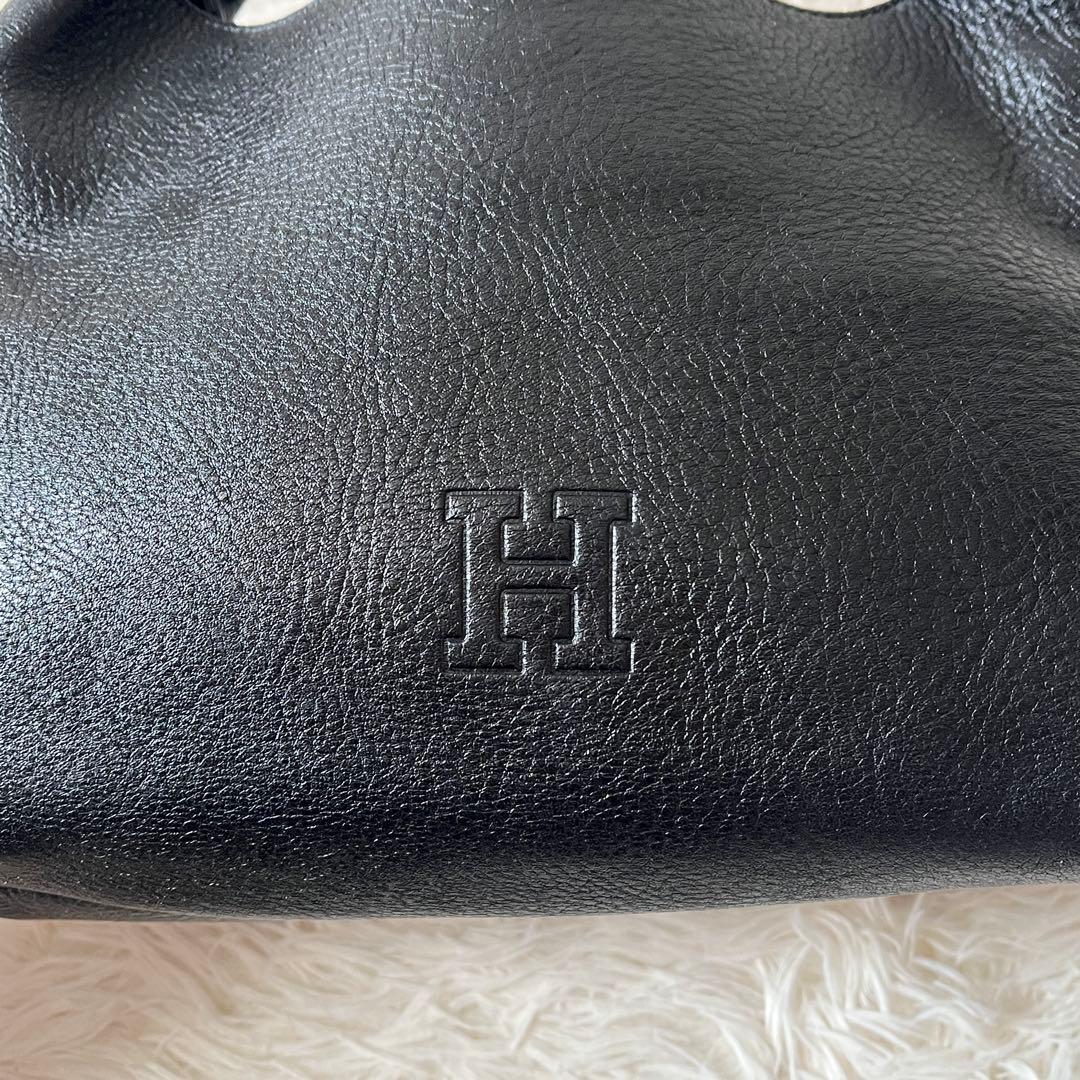未使用級✨HIROFU ヒロフ　トートバッグ　ハンドバッグ　シボ革　ブラック