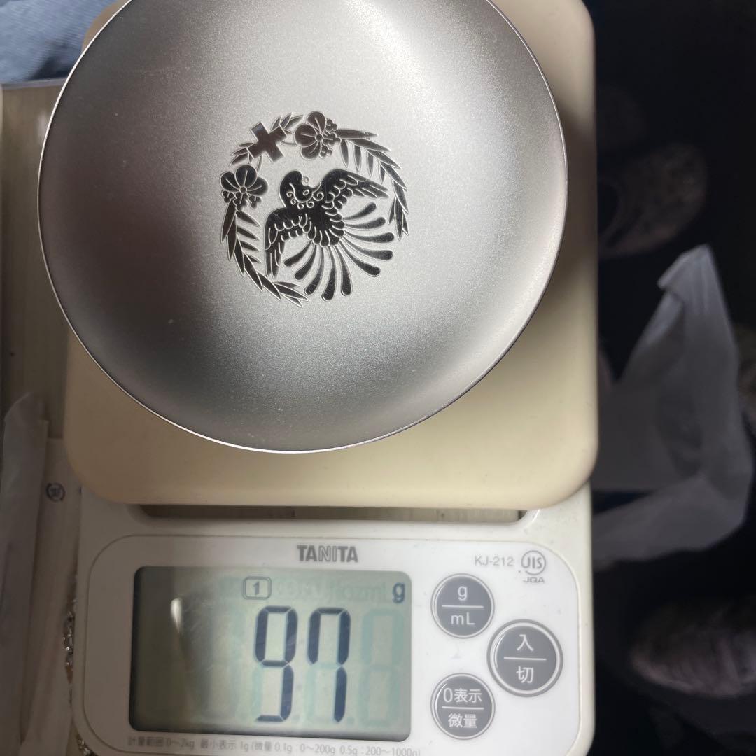 日本製 金属製ボウル 鶴と花の模様 純銀