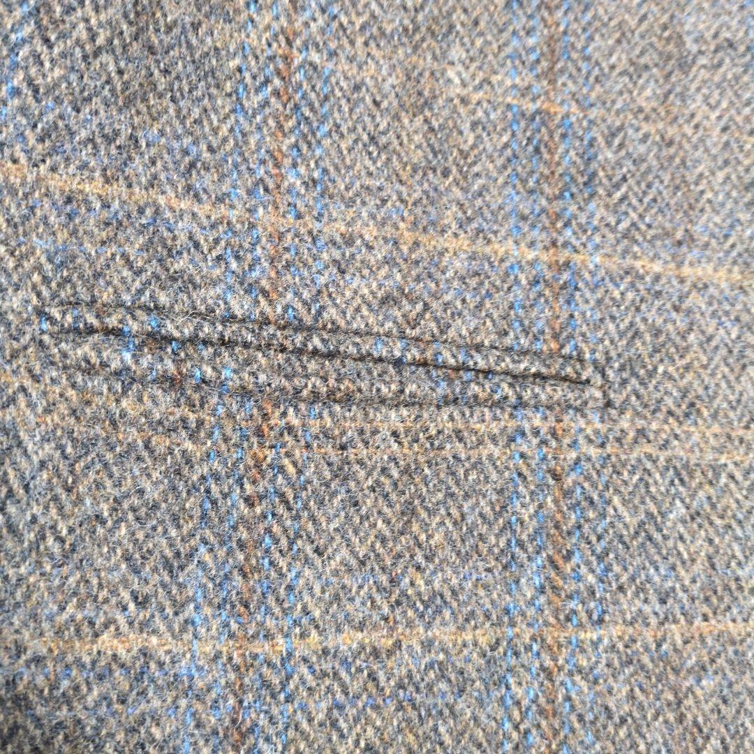 美品　半額　ウールコート　レディース　イタリアウール　チェック　ブラウン　ロング