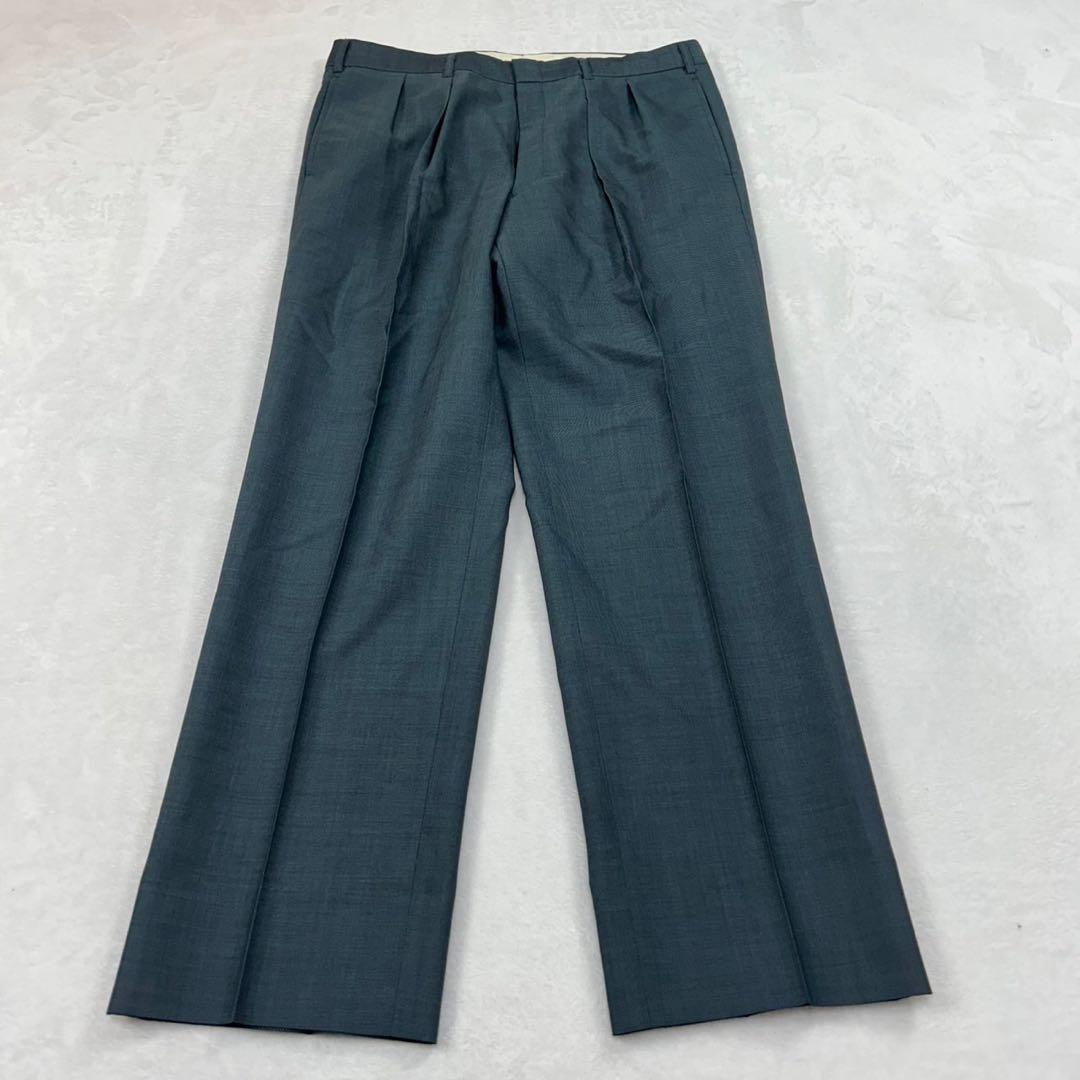 I106 美品 XL バーバリー ダブル スーツ上下 ブルー メンズ