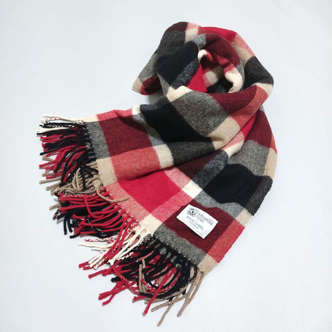 ジョンストンズオブエルガン　ブルーレーベルクレストブリッジ　大判ストール