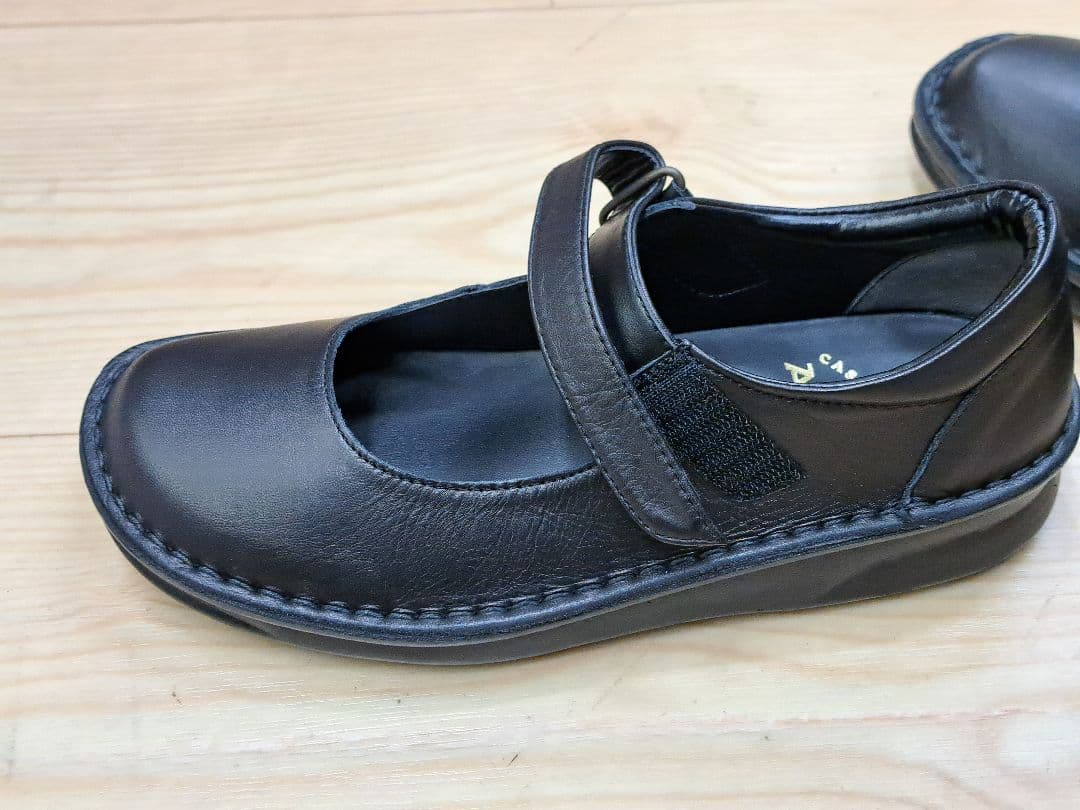 セール◆A-OK◆ベルクロコンフォートシューズ　クロ　22cm