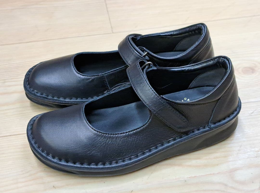 セール◆A-OK◆ベルクロコンフォートシューズ　クロ　22cm