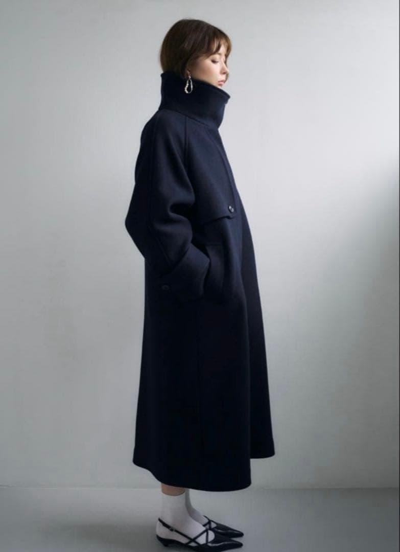 値段交渉可能！FRAY I.D ウールリバーバルマカンコート ネイビー