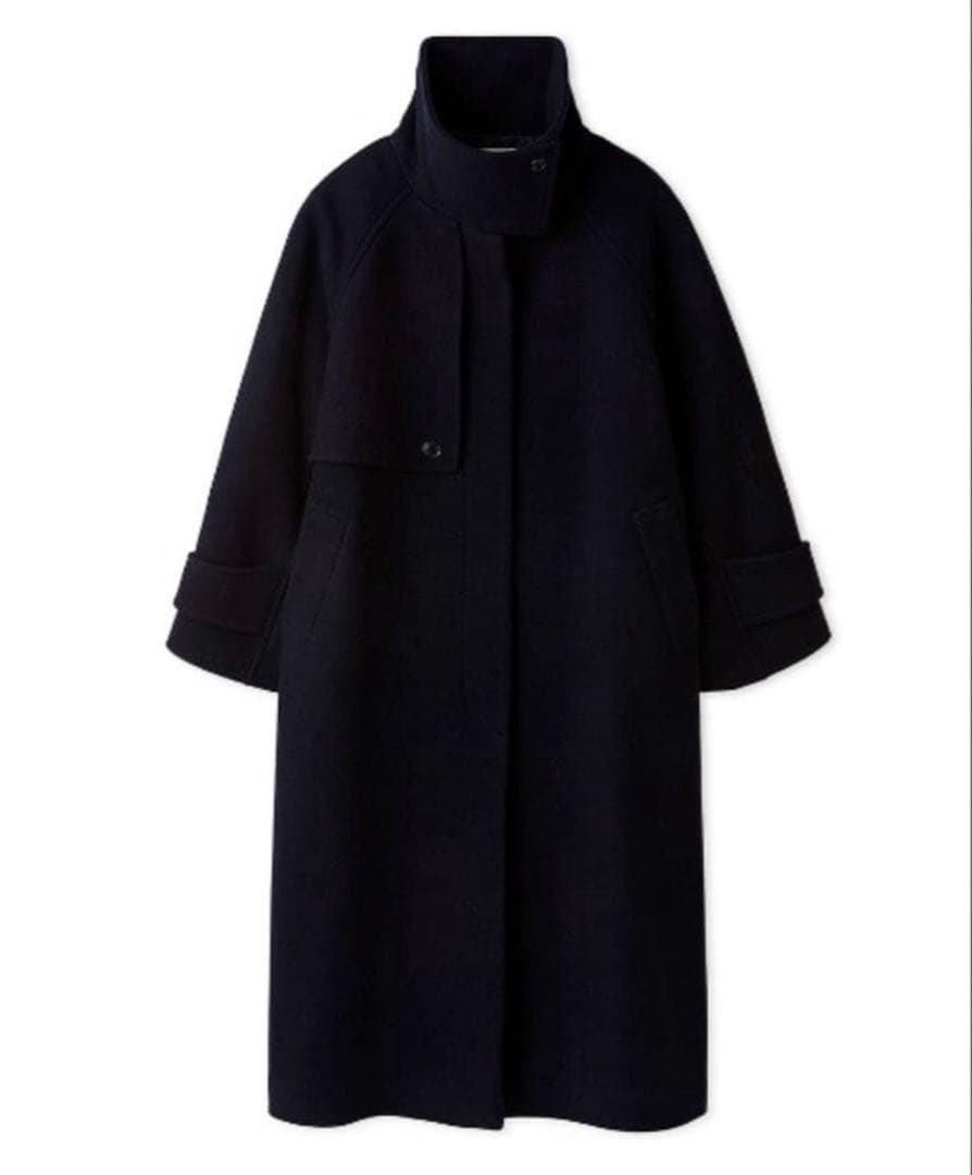 値段交渉可能！FRAY I.D ウールリバーバルマカンコート ネイビー