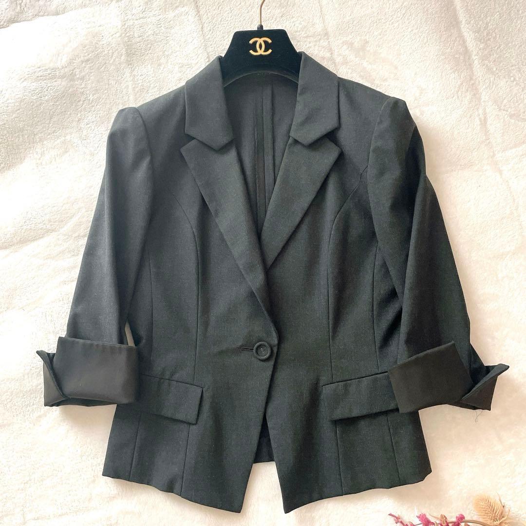 極美品⭐︎FOXEY NEW YORK チャコール ベルト付 スカートスーツ L