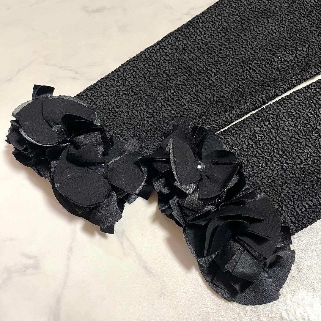 極美品♪ノコオーノノーカラージャケット ブラック スナップボタン フリル 42