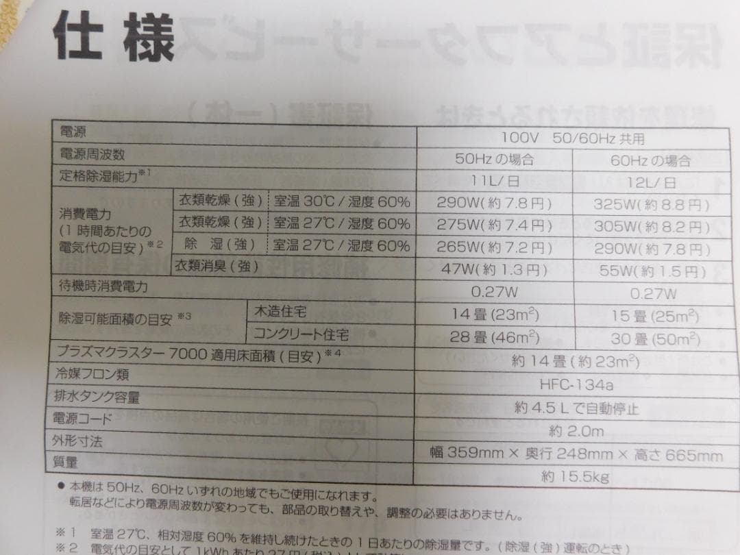 SHARP除湿機　 CV-J120W　2019年製