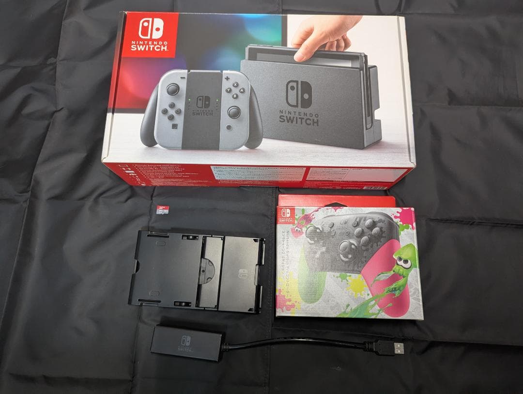 Nintendo Switch(黄ばみ有)+周辺機器+microSD 128GB