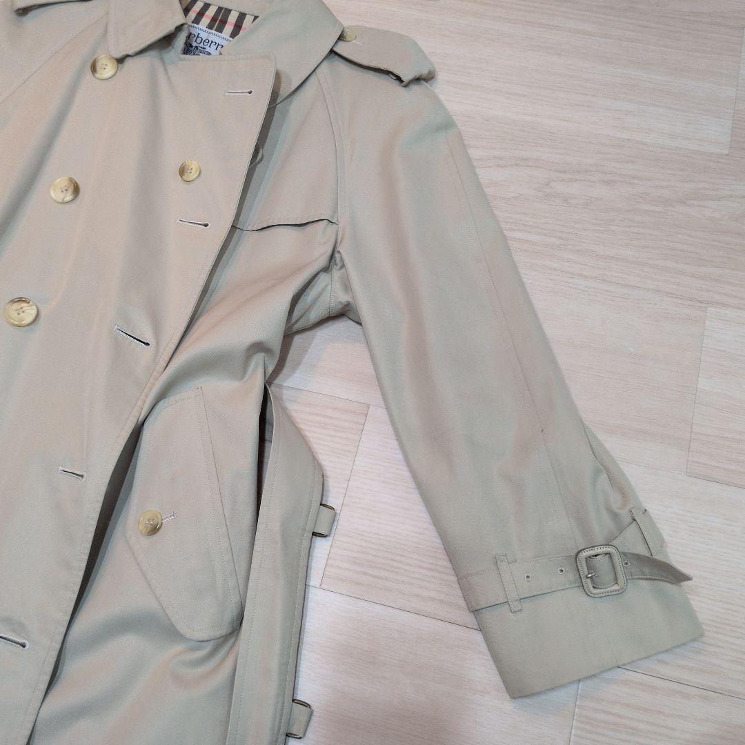 バーバリー　トレンチコート　ダブル　ノバチェック　ベージュ　レディースM.L相当