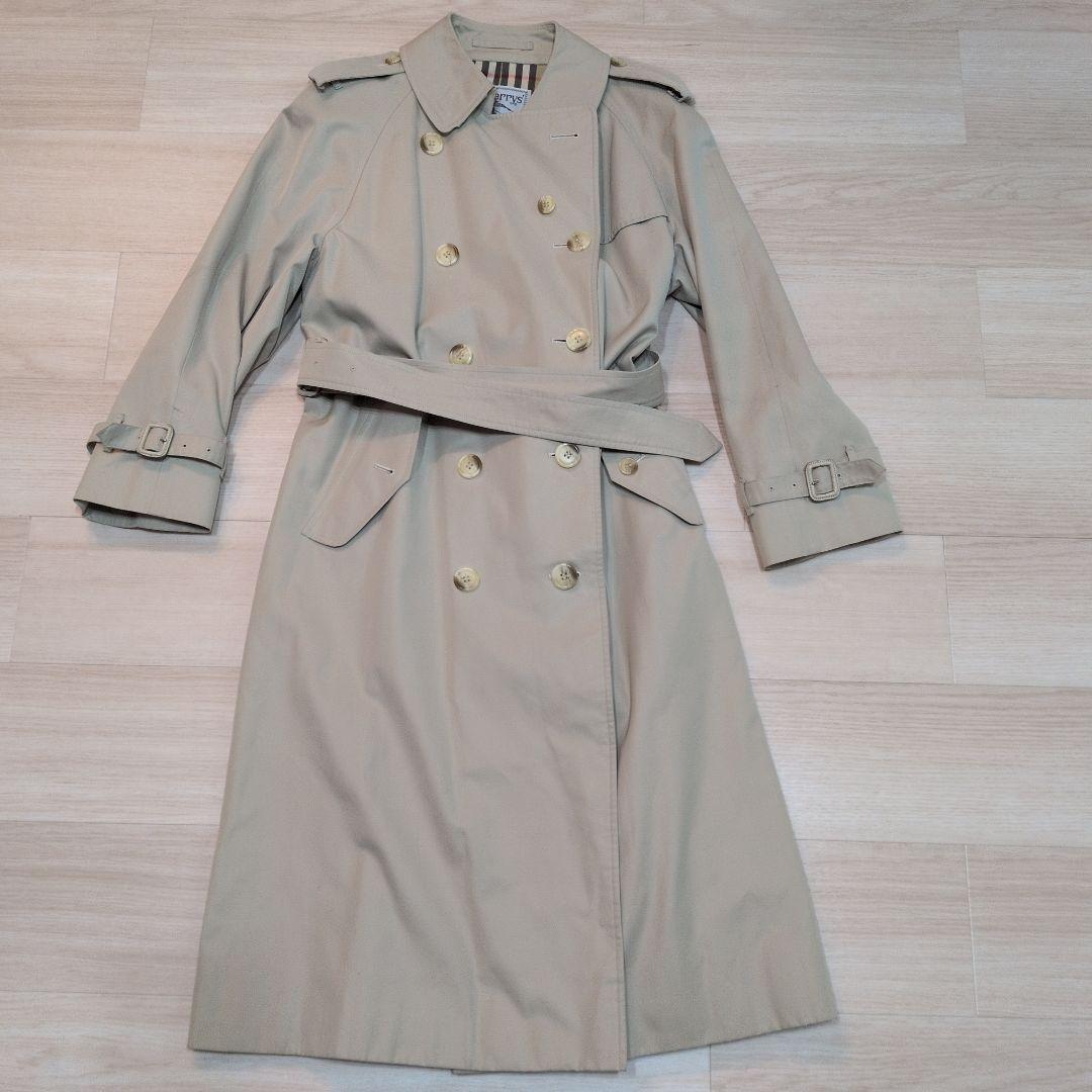 バーバリー　トレンチコート　ダブル　ノバチェック　ベージュ　レディースM.L相当