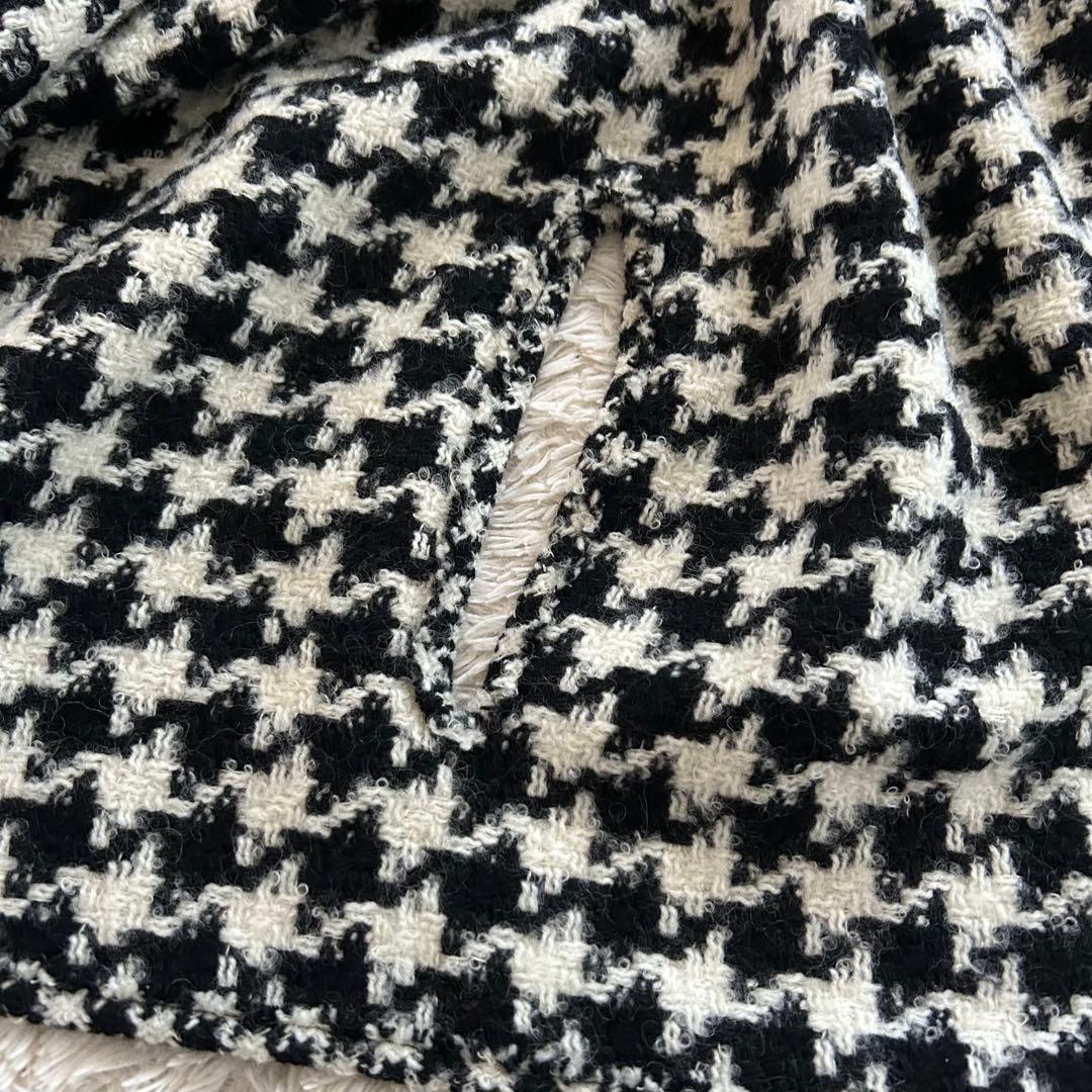 美品✨Y's ワイズ　千鳥格子　変形　ウール　ポンチョ　ガウン