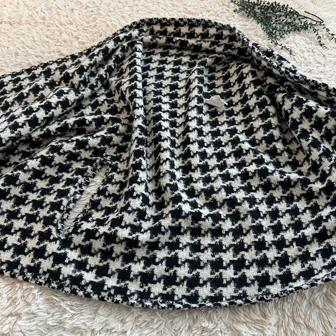 美品✨Y's ワイズ　千鳥格子　変形　ウール　ポンチョ　ガウン