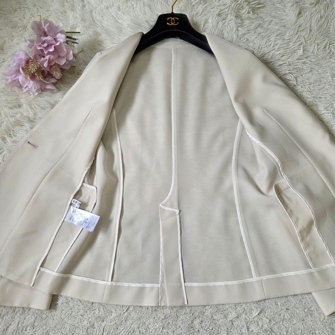 美品 23区 スカート セットアップ カラーレスジャケット サイズM 洗える