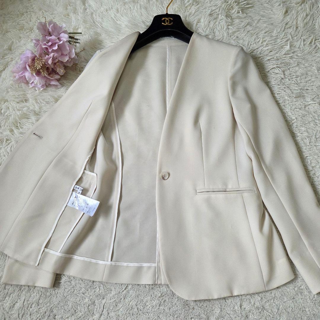 美品 23区 スカート セットアップ カラーレスジャケット サイズM 洗える