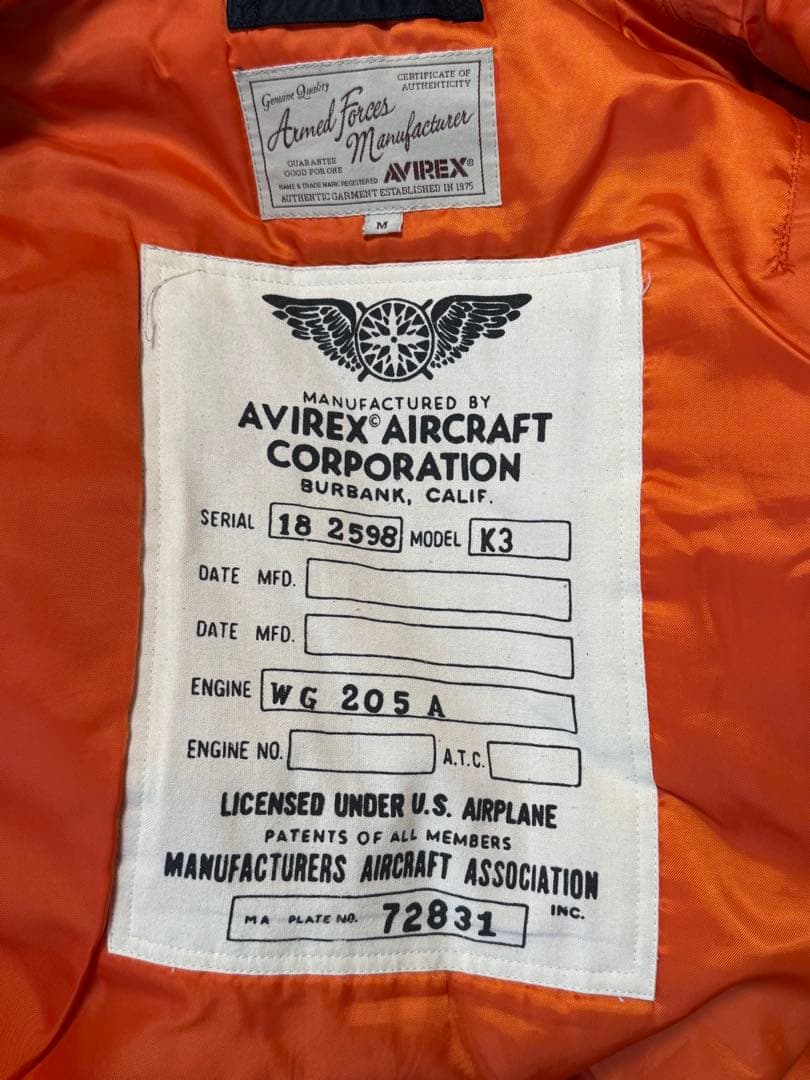 AVIREX MA-1ジャケット6132056 サイズM