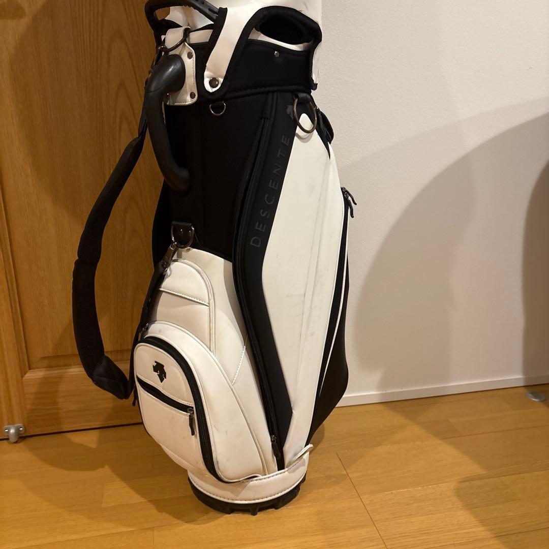 DESCENTE キャディバッグ ホワイト/ブラック