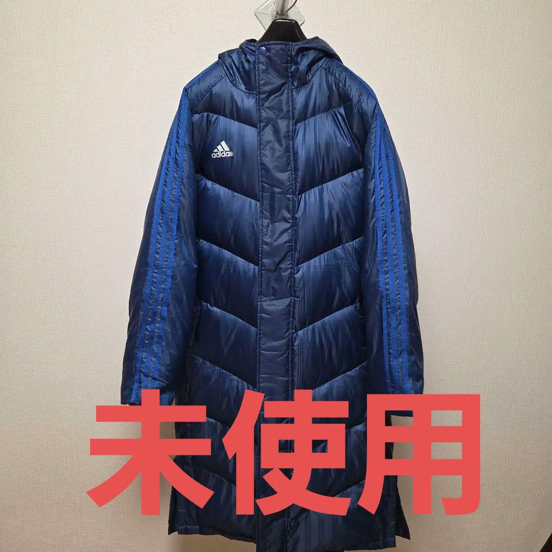 未使用品adidas ネイビー グランドコート　ダウンコート フード付き2XO