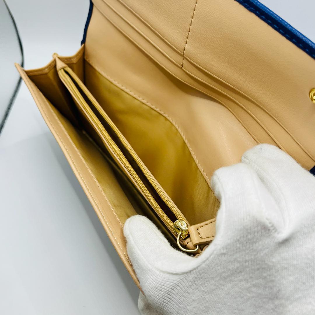 特価 未使用 Vivienne Westwood 青 シンプル 長財布 折財布