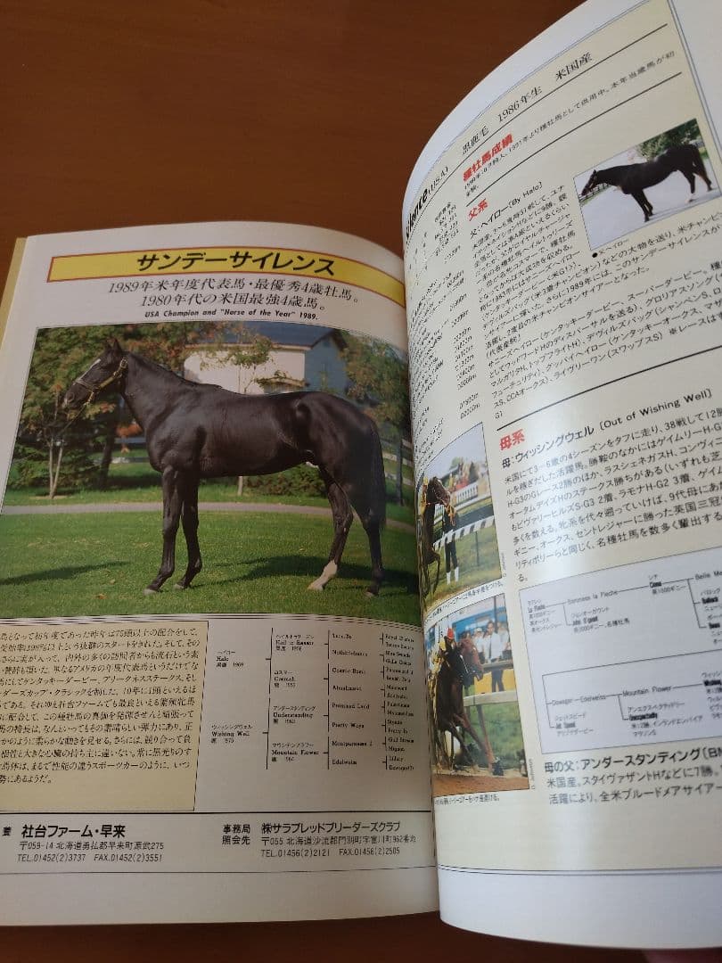 社台ファームスタリオンブック 1992