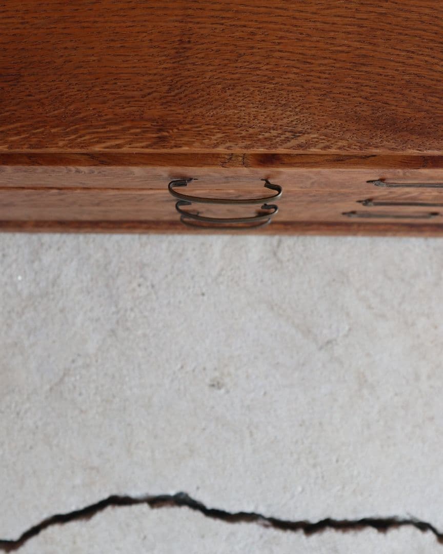 楢(ナラ)材の3杯小引き出し　古道具 古家具 アンティーク ドロワー 什器