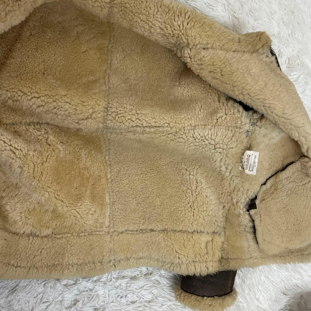 美品✨B-3 フライトジャケット ムートン リアルレザー ダークブラウン L相当