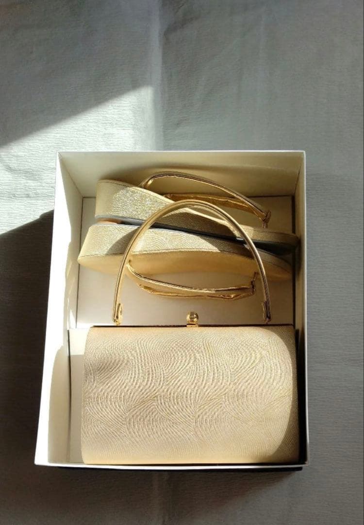 い*ご様 美品　日本製　佐賀錦　フォーマル 　和装用バッグと草履セット　Мサイズ