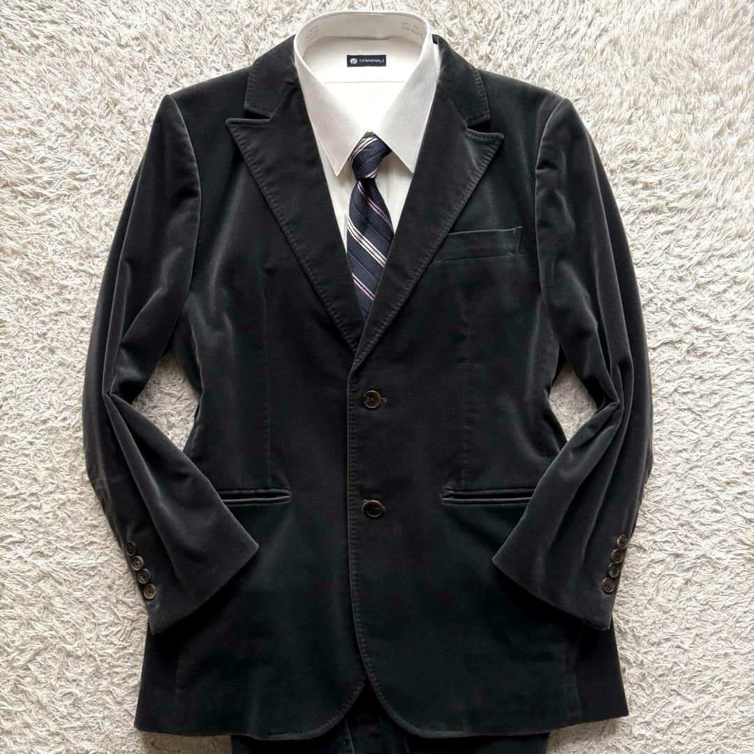 ★ベルベット★ LANVIN セットアップ タキシード ピークドラペル L 灰色