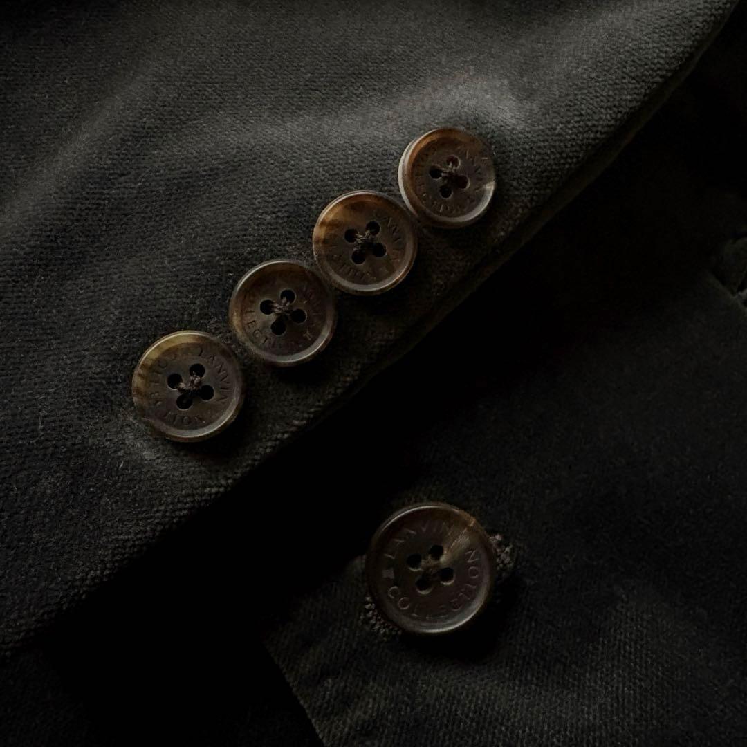 ★ベルベット★ LANVIN セットアップ タキシード ピークドラペル L 灰色