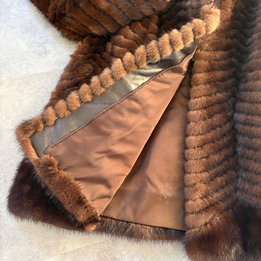 EMBA ミンクファーコート ロングコート 毛皮　ブラウン　11号　エンバ