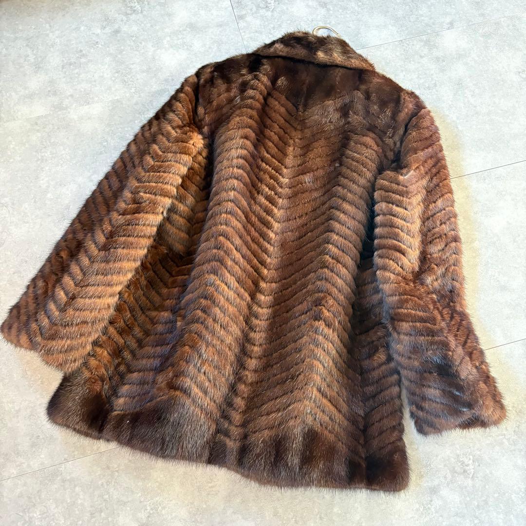 EMBA ミンクファーコート ロングコート 毛皮　ブラウン　11号　エンバ