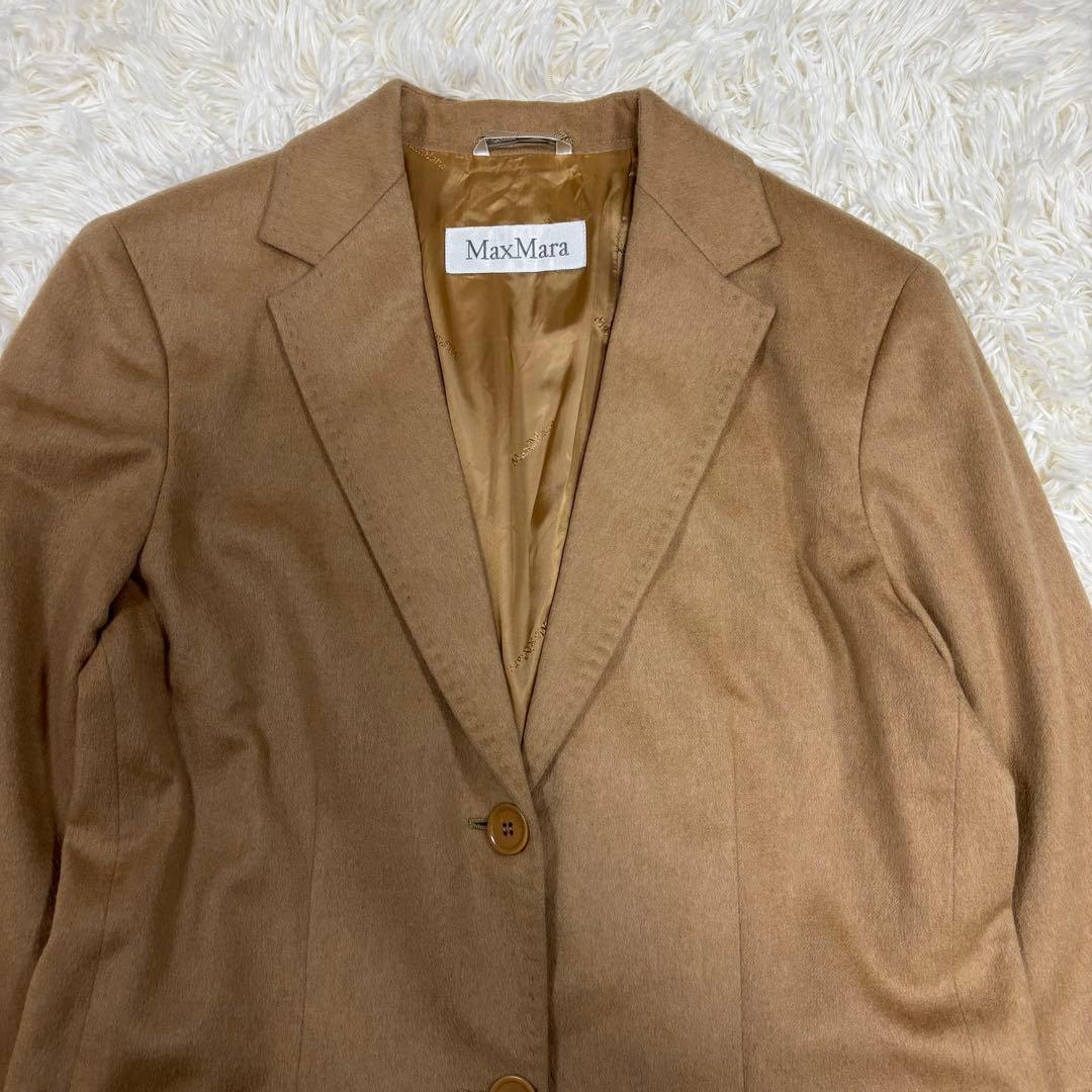 美品✨マックスマーラ✨白タグ✨テーラードジャケット✨キャメル100%最高級 XL