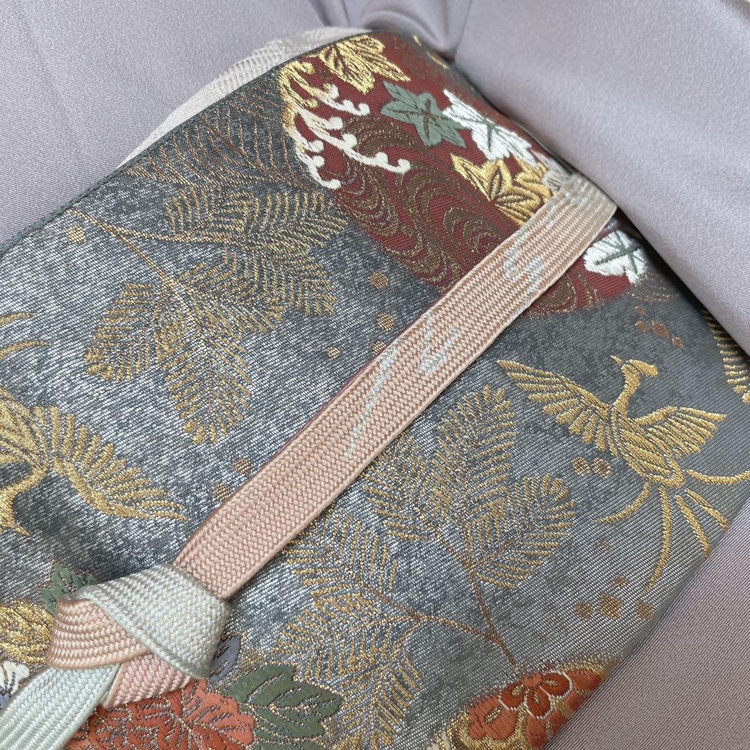 訪問着　フルセット　友禅　虫喰い　花器　落款　椿の枝　入学式　卒業式　着物　P4