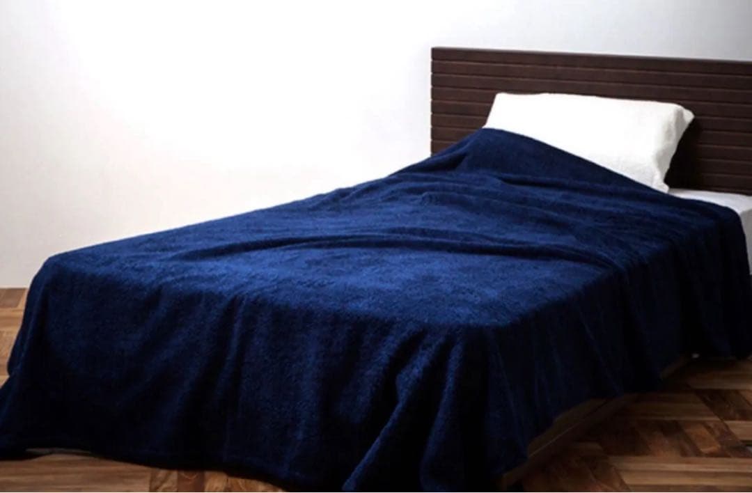 新品未使用　ヒポポタマス　タオルケット　オーガニックコットン　ネイビー