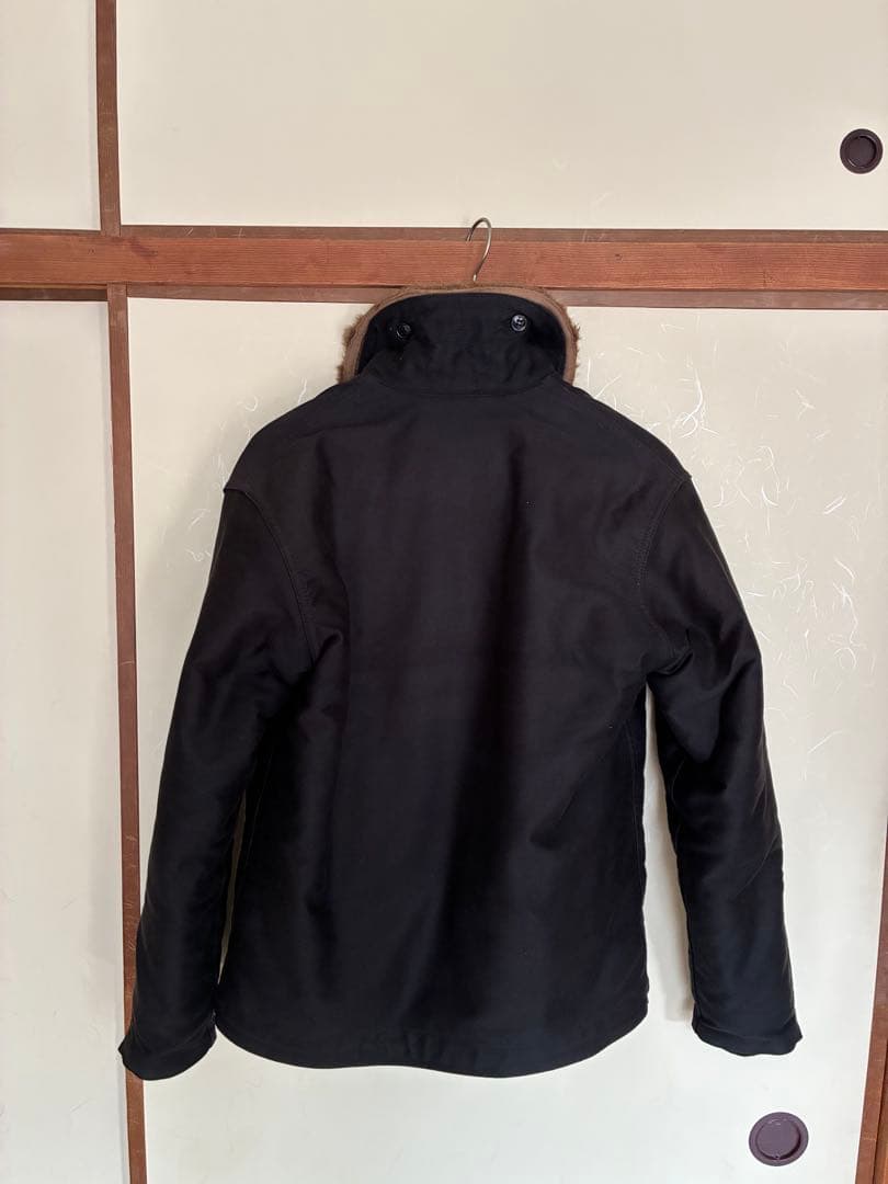 HOUSTON N-1 デッキジャケット 38 レア無地　ブラック