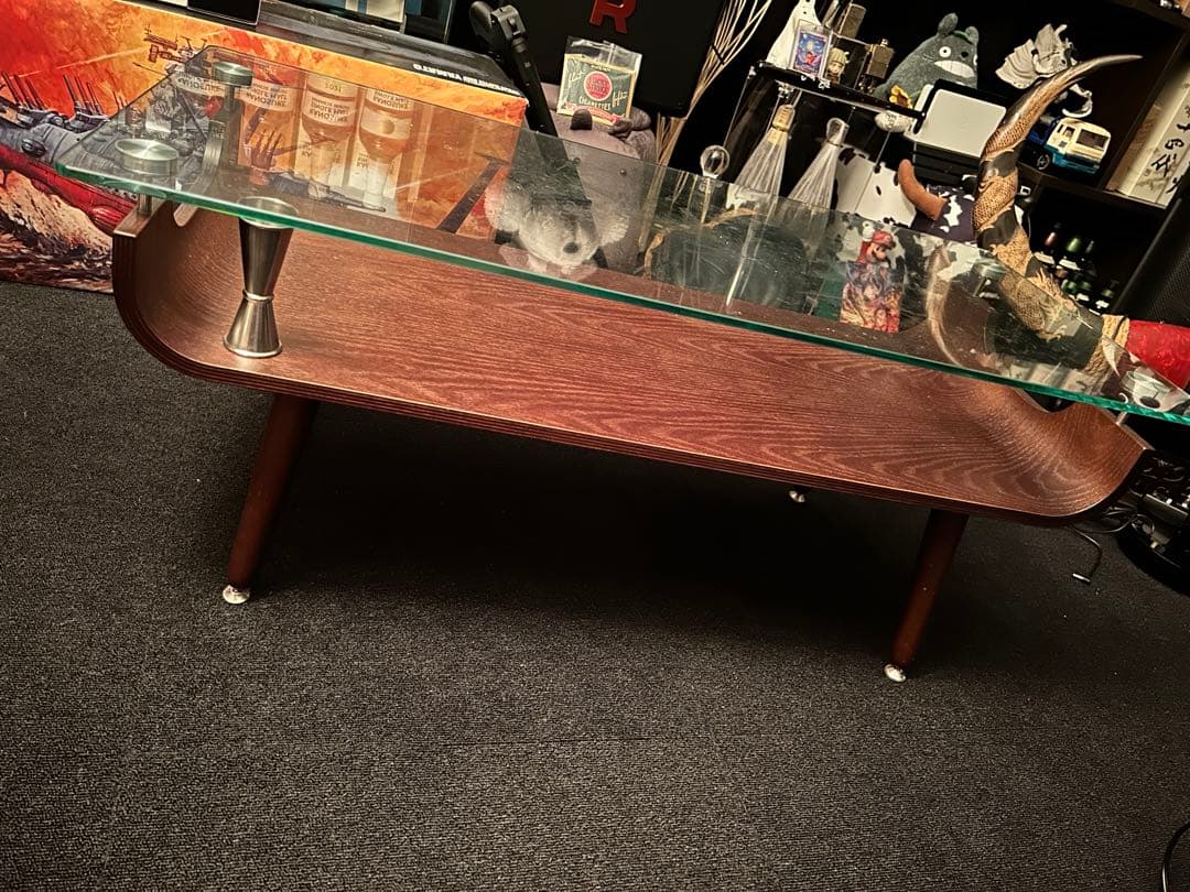 ダークブラウン センターテーブル ニトリで購入 ガラステーブル