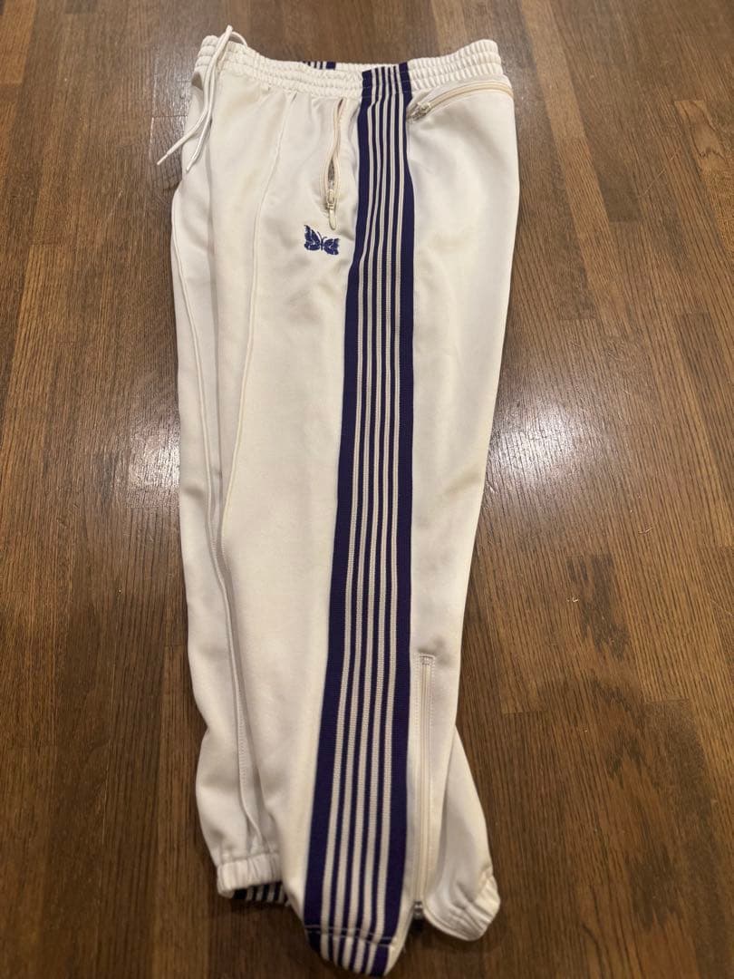 【美品】needles ニードルストラックパンツ ホワイト×パープル