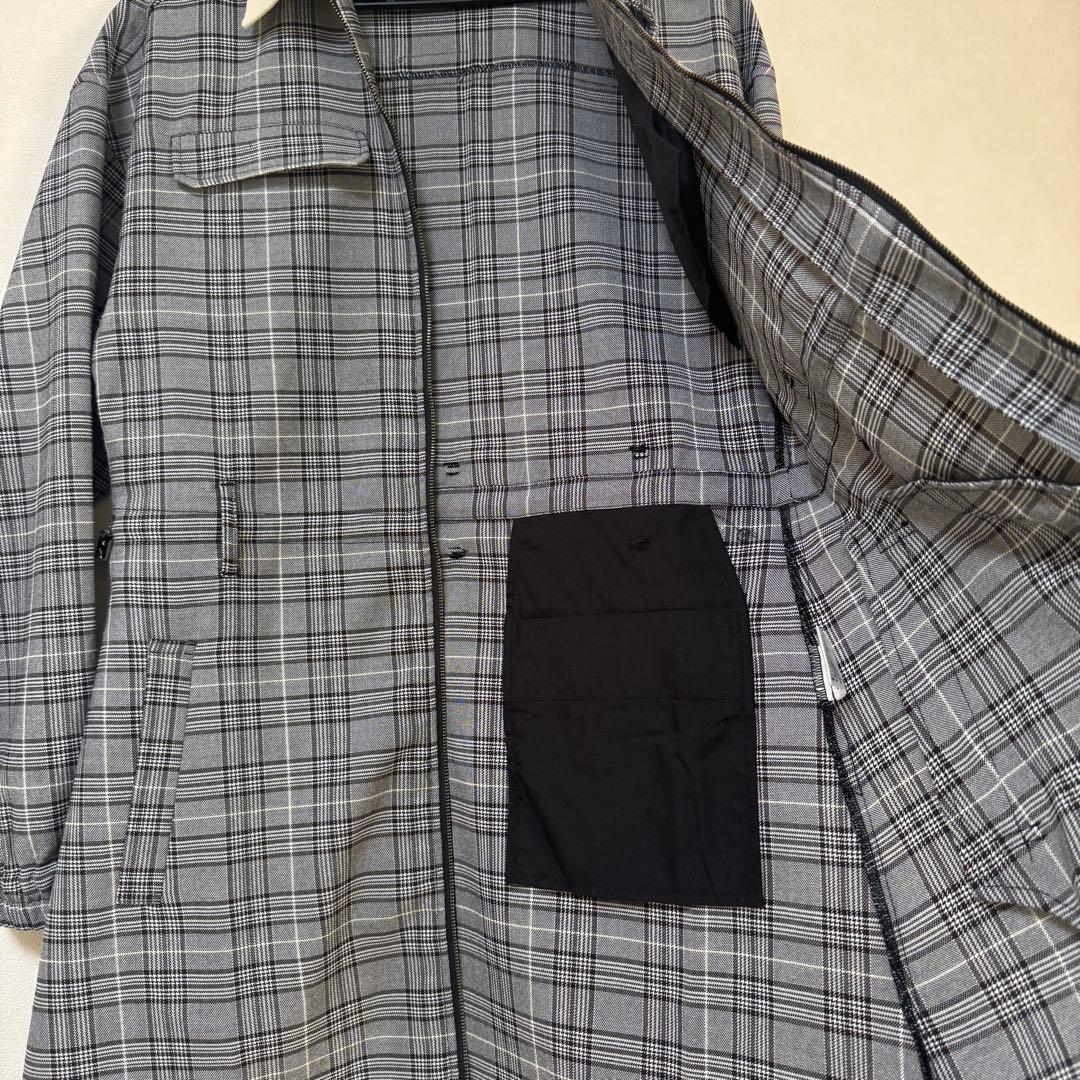 【美品】グレンチェックドロストワンピース　rienda golf