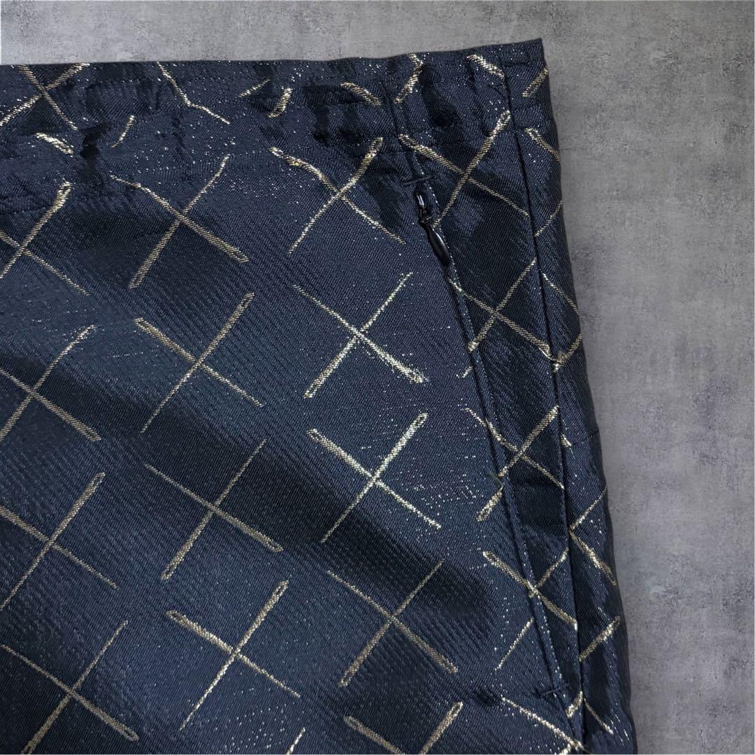 【N16】Needles ニードルズ 総柄フレアパンツ Mブラック ×ゴールド