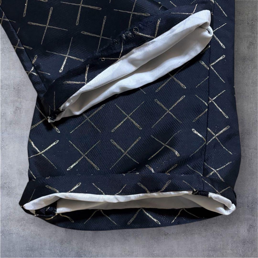 【N16】Needles ニードルズ 総柄フレアパンツ Mブラック ×ゴールド