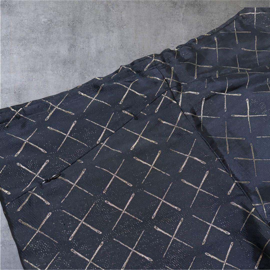 【N16】Needles ニードルズ 総柄フレアパンツ Mブラック ×ゴールド