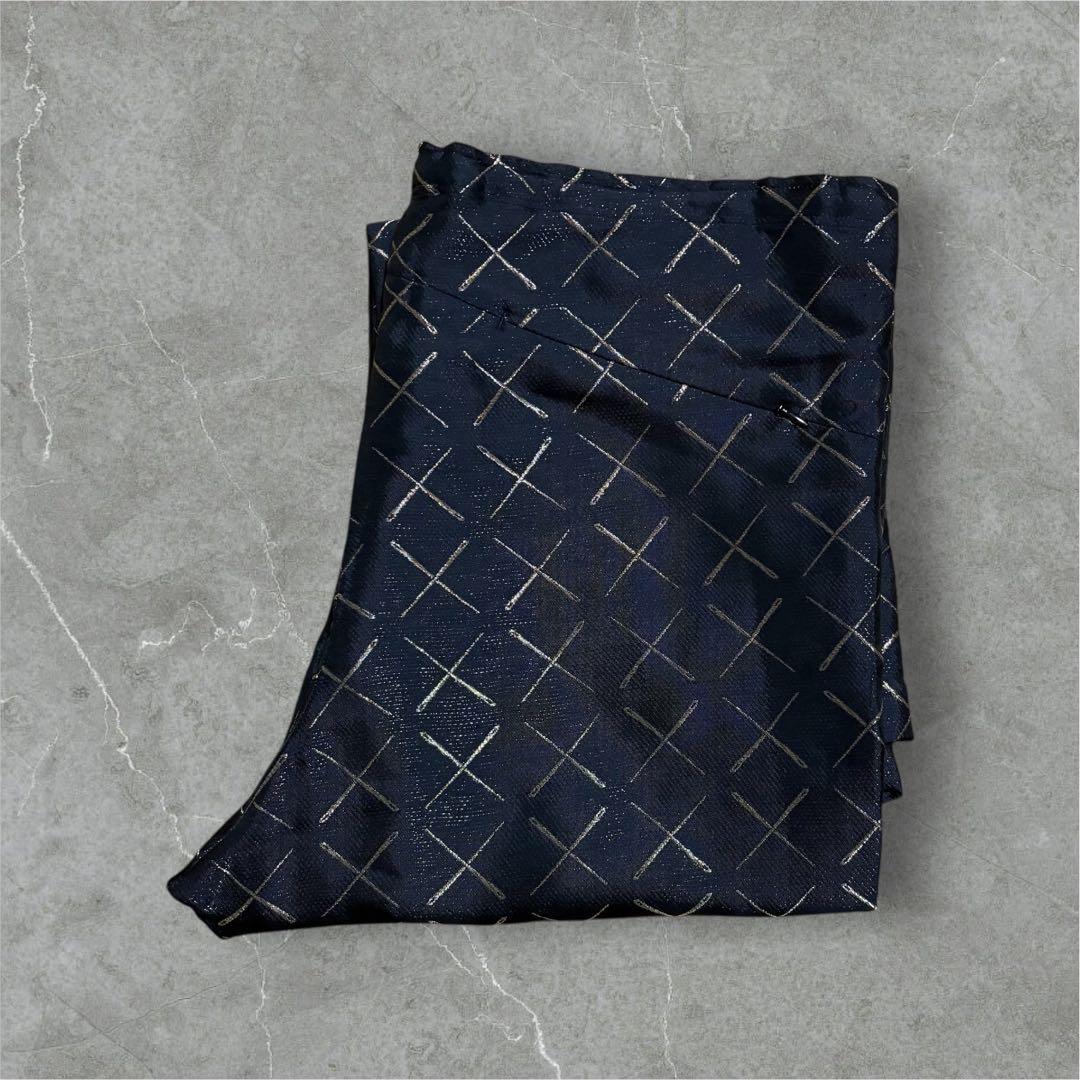 【N16】Needles ニードルズ 総柄フレアパンツ Mブラック ×ゴールド