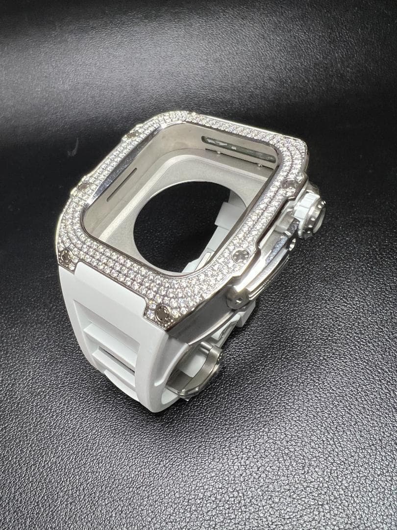 アップルウォッチ カスタム　ケース　/キュービックジルコニア