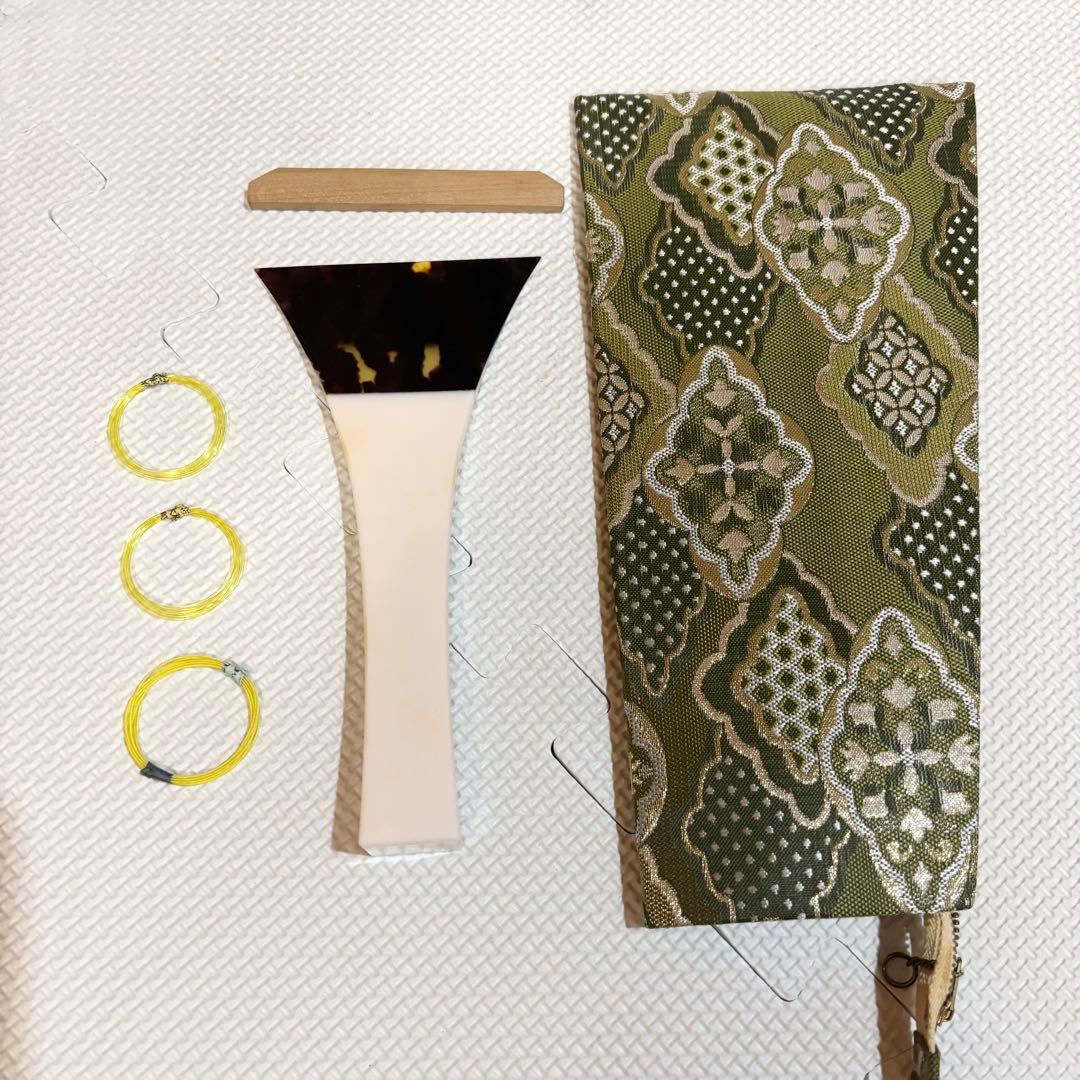 三味線 中棹 丸内胴 山サワリ 鼈甲バチ 犬皮