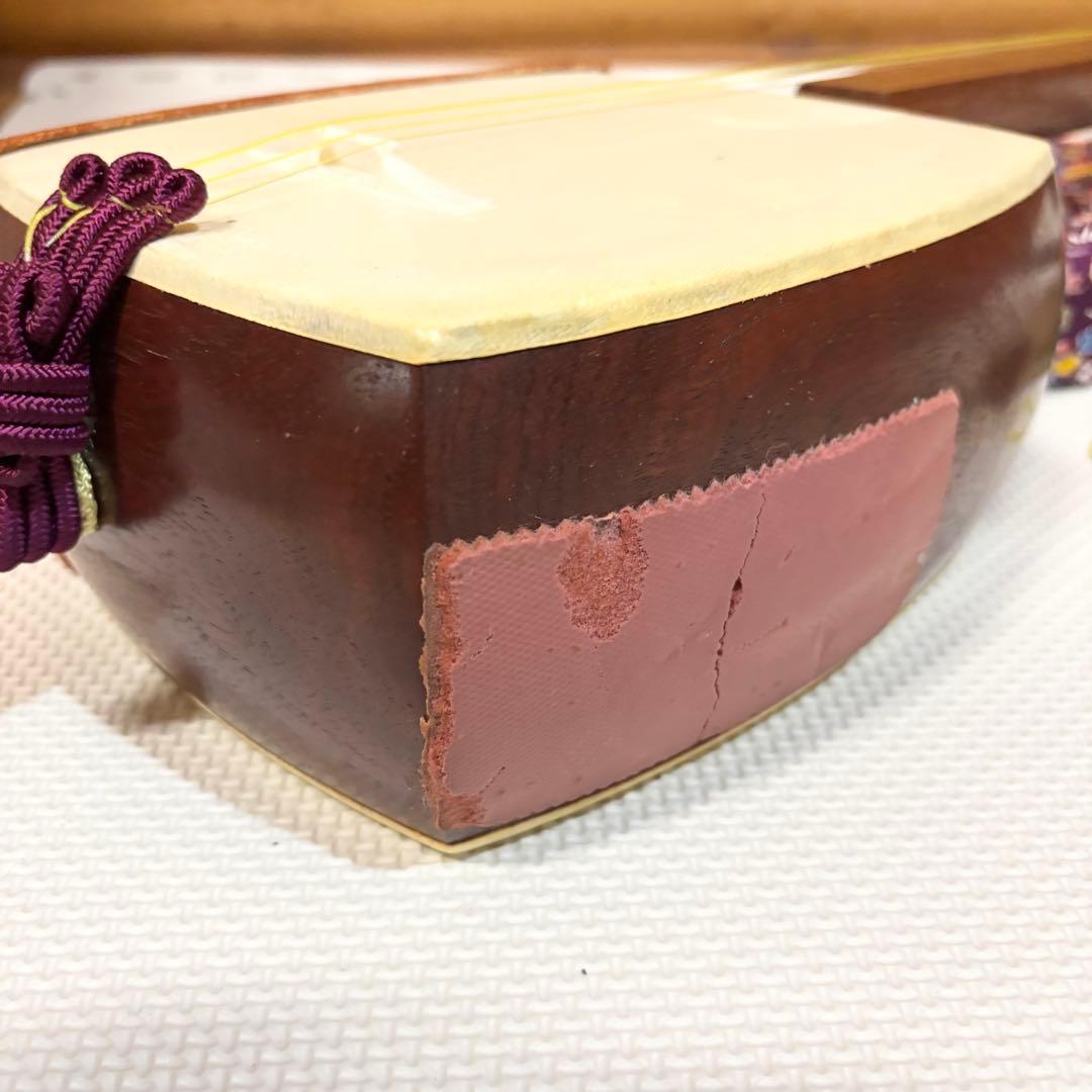 三味線 中棹 丸内胴 山サワリ 鼈甲バチ 犬皮