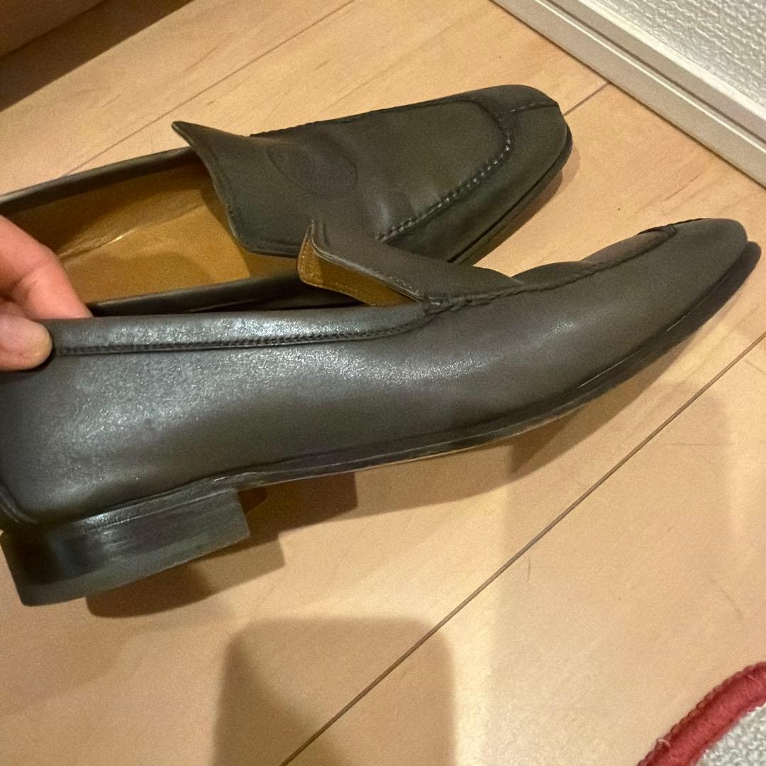 HERMES ダークブラウン ローファー