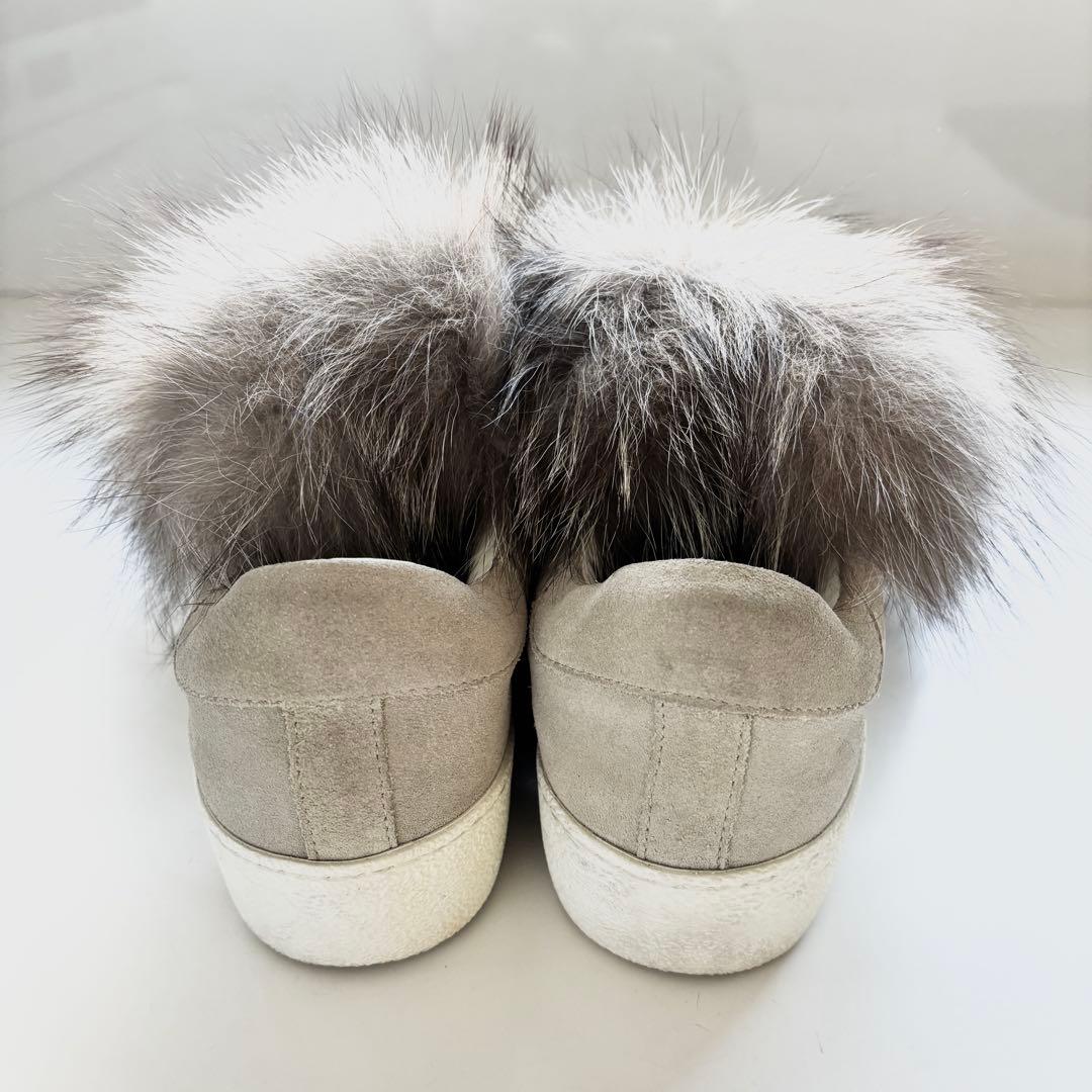 MONCLER モンクレール　ファー　スニーカー　36 グレー系