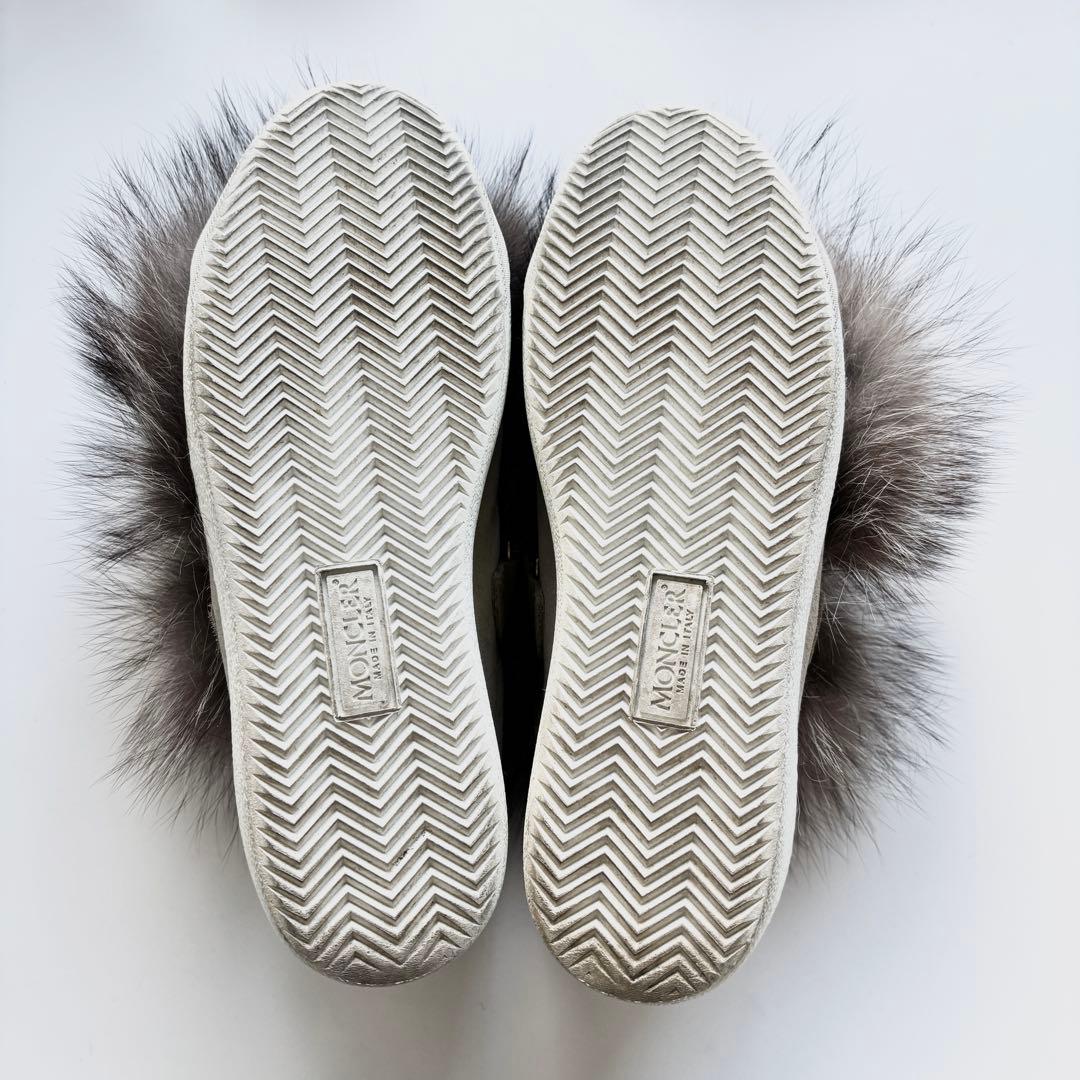 MONCLER モンクレール　ファー　スニーカー　36 グレー系