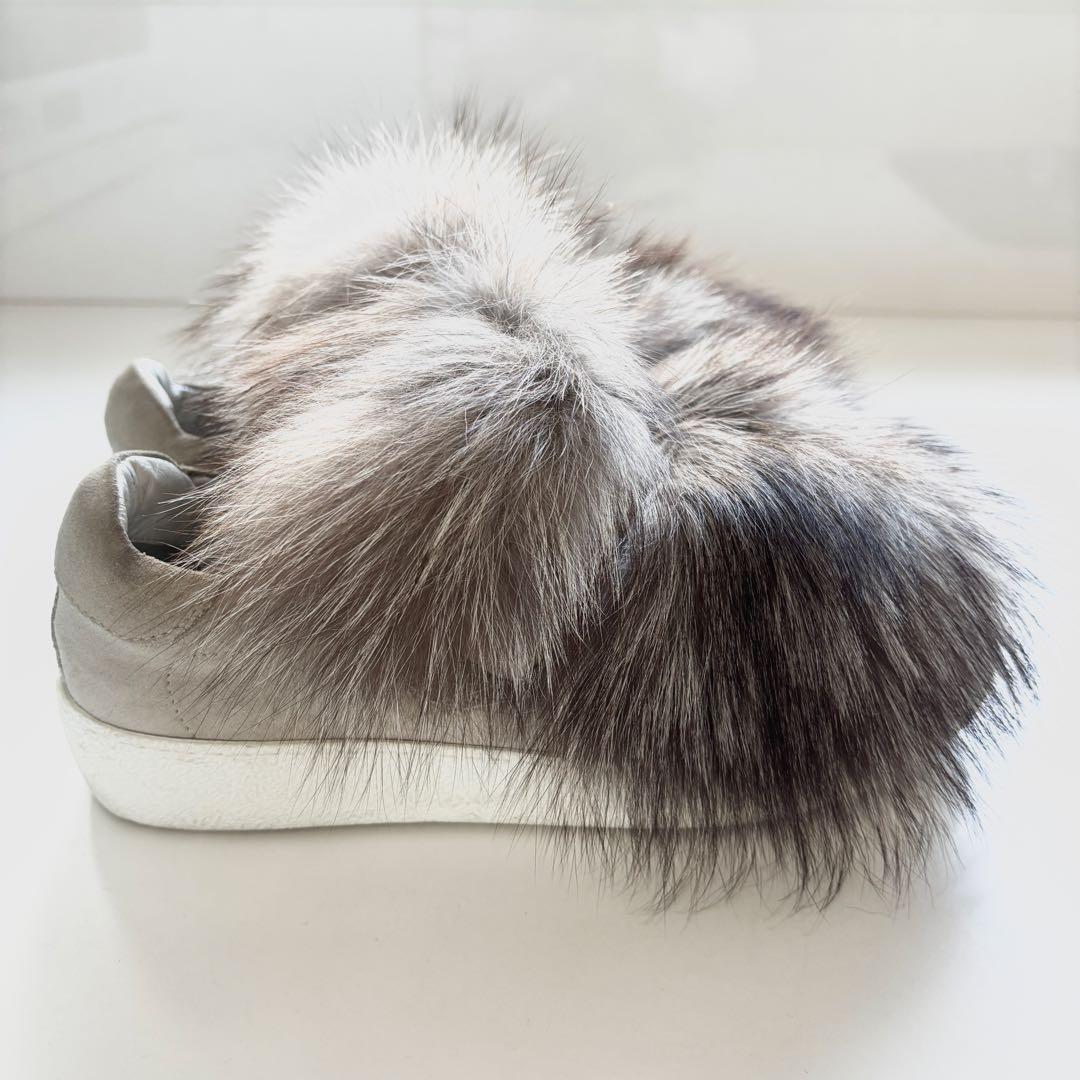 MONCLER モンクレール　ファー　スニーカー　36 グレー系