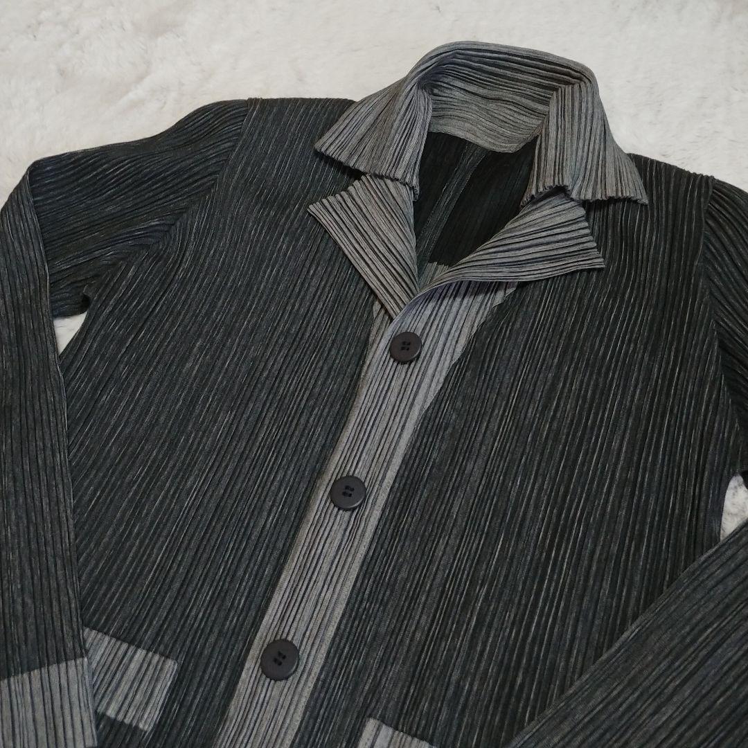 プリーツプリーズ　ジャケット　 黒又はチャコールグレーとグレー